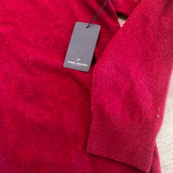 NEW Daniel Hechter Cashmere Burgundy Crew Neck Sweater Mens Size Large NWT - Picture 10 of 11